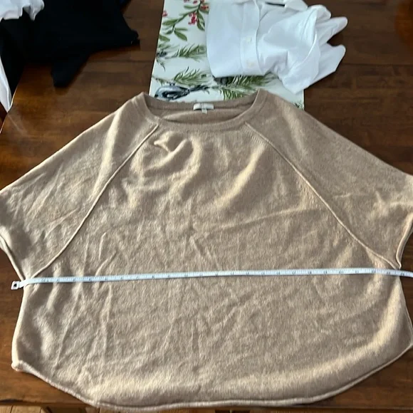 Joie Cashmere Wool Poncho Sweater in Camel